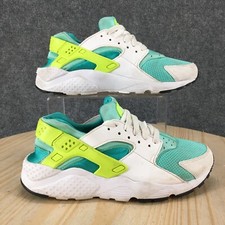 Nike Shoes Youth 6 Boys Huarache Athletic Low Sneakers 654280-106 White Green
