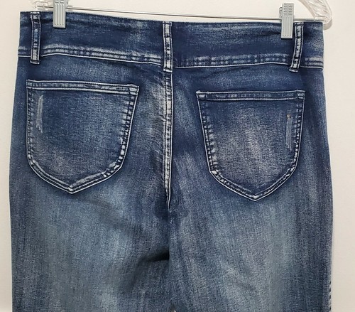 Spoon Jeans Distressed Flare Boho Look Tag Size 35 / 15 Acid Wash Look - Picture 5 of 8