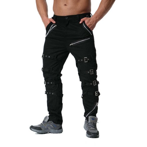 Gothic Black Cargo Pants Metal 