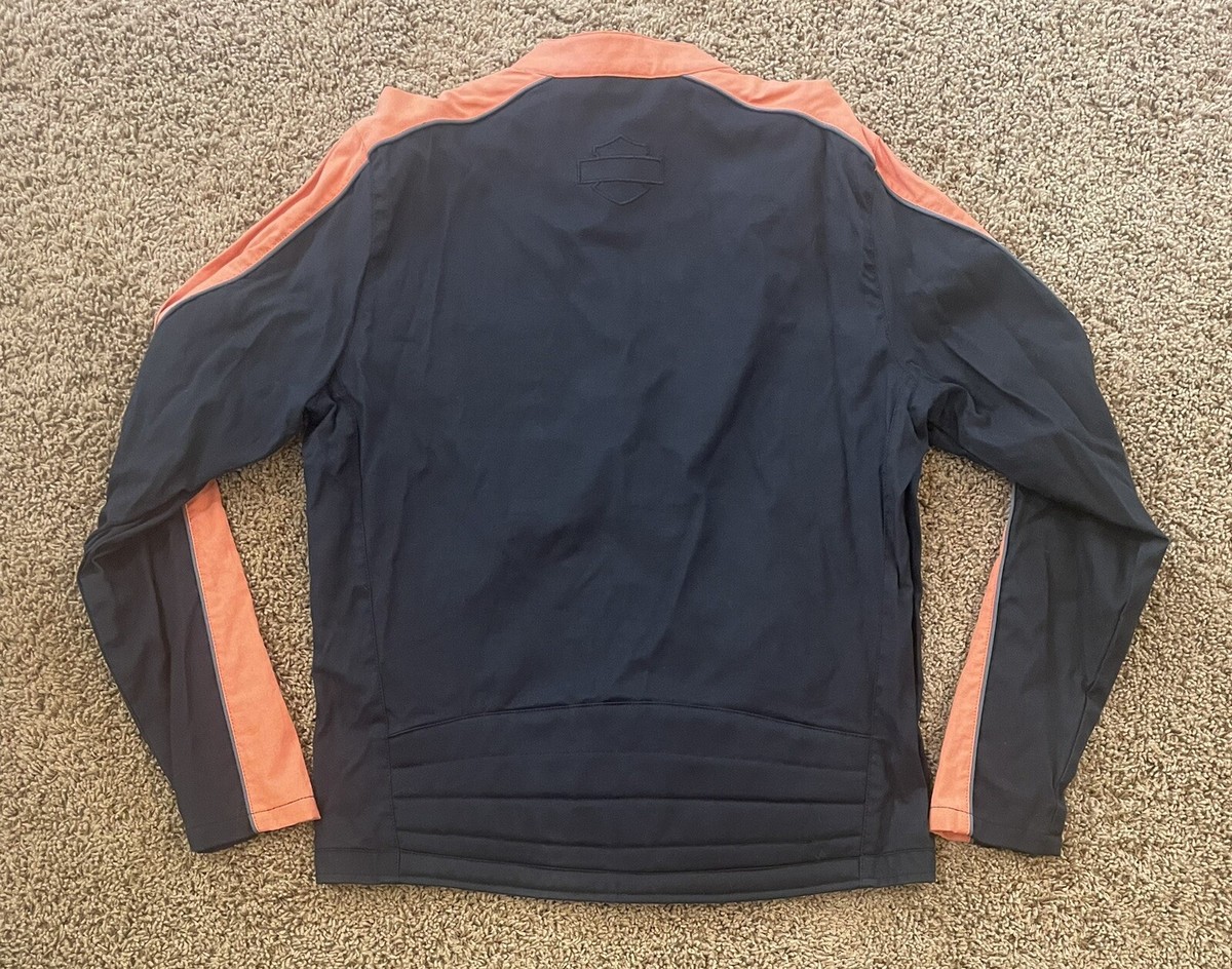 Harley Davidson black/orange zip up jacket size small | eBay