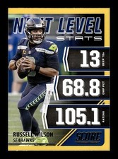 2021 Score #NL3 Russell Wilson Next Level Stats Insert Gold SP Parallel Seahawks