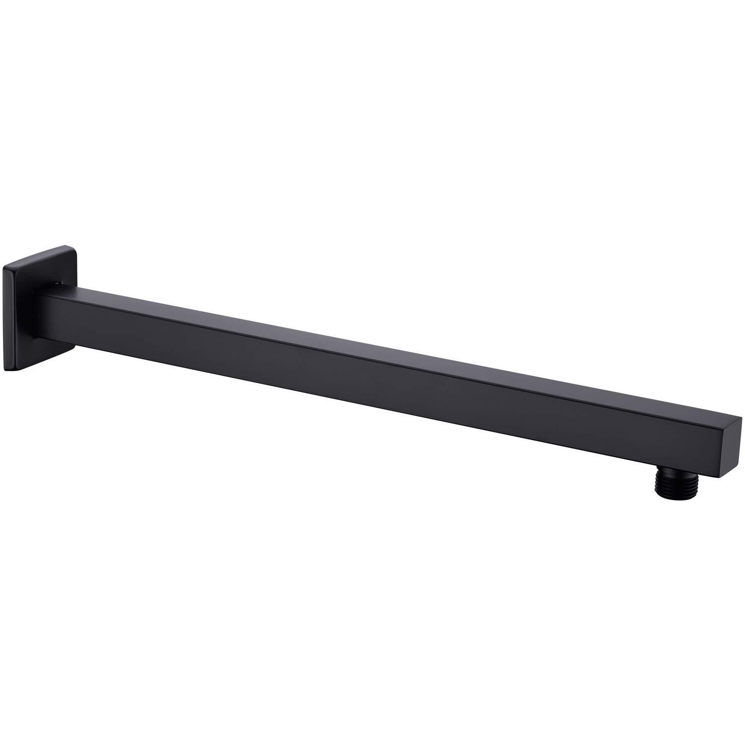 Matte Black 16 Inch Shower Arm with Flange Wall Mount Extension