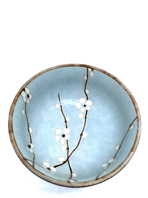 Japanese Cherry Blossom Ceramic Rice Soup Bowl 5"D New Made in Japan