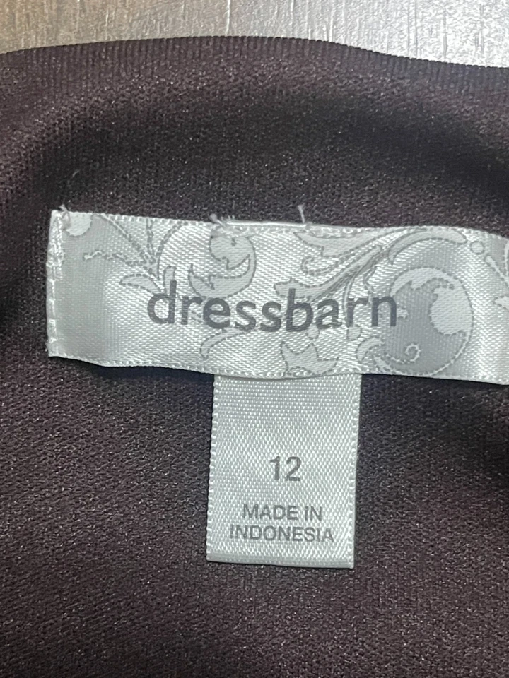 Vestido Dressbarn, Para Mujer Talla 12, Marrón Blanco, Rayas, Cintura Atada Foto 4 de 4