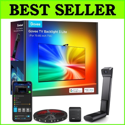 RGBICW TV Backlight with Fish-Eye Correction for 75-85 Inch Screens - Voice &...