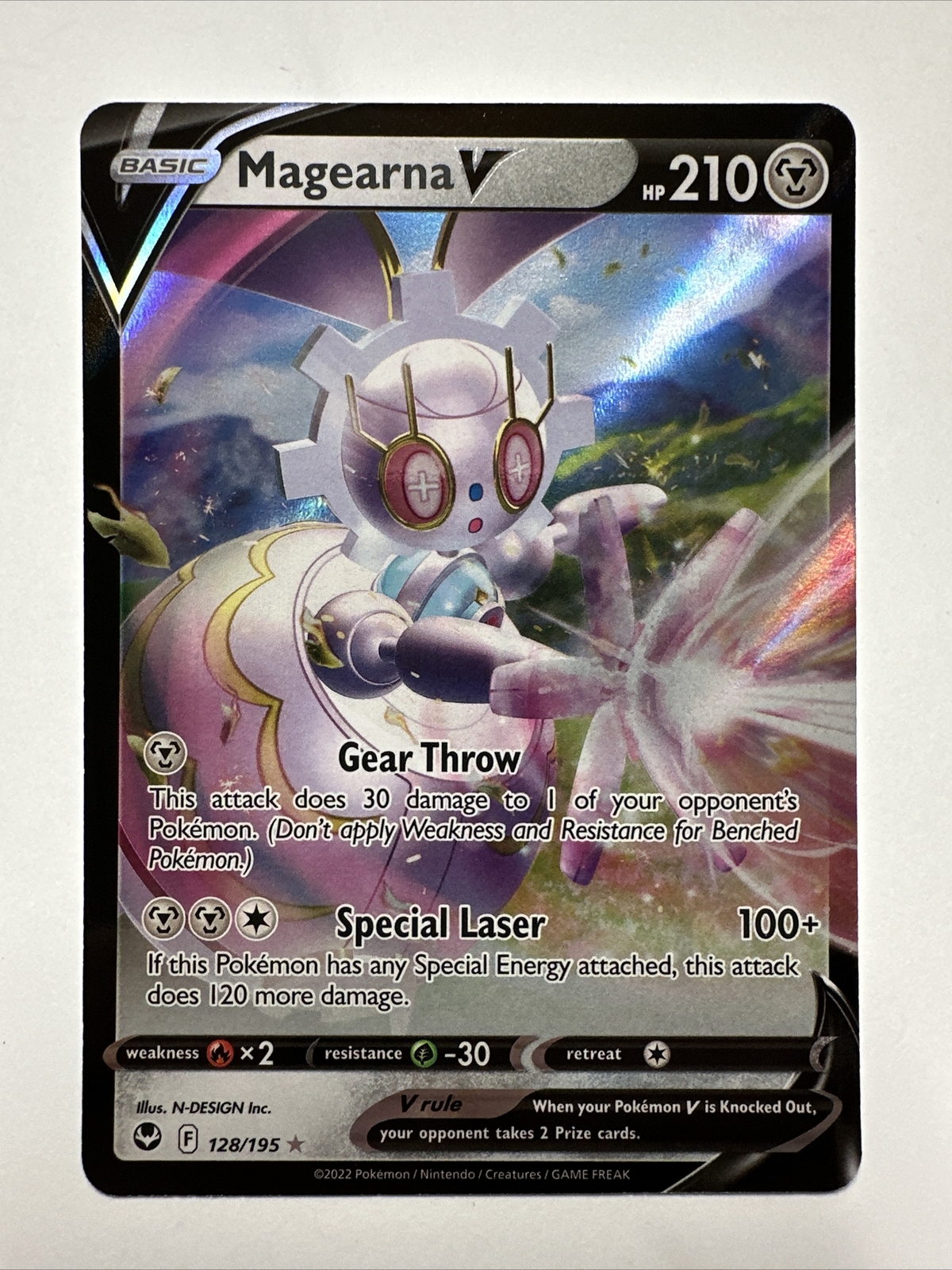 Magearna V 128/195 ~ Pokemon TCG Silver Tempest ~ NM - Mint Holo Ultra Rare Card