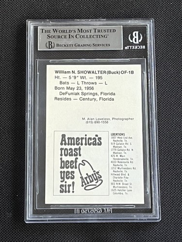 BUCK SHOWALTER 1981 ARBY’S NASHVILLE SOUNDS SIGNED AUTOGRAPH CARD BAS AUTHENTIC - Picture 2 of 2