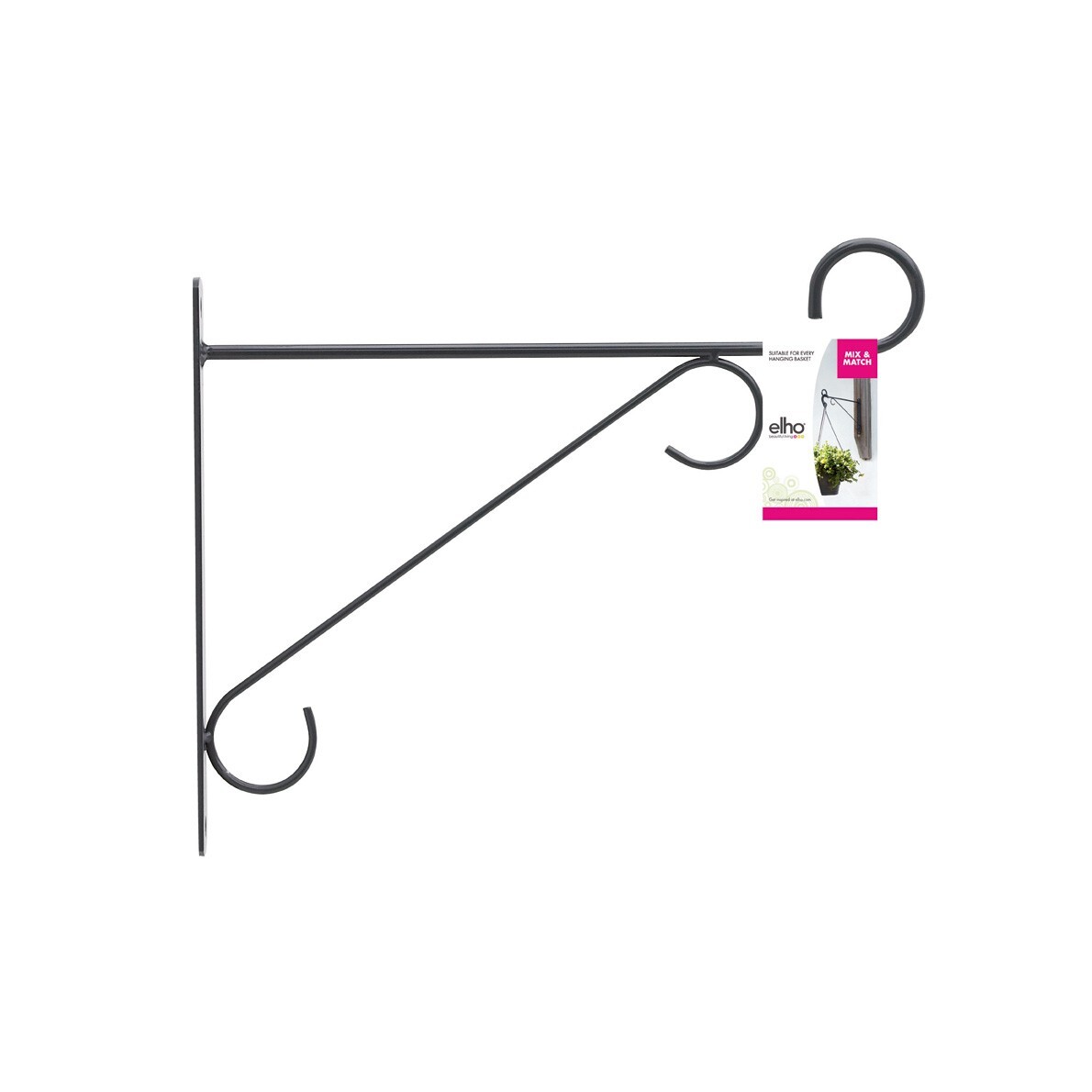 wall hook elegance 30cm anthracite elho