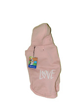 Dog Hoodie Sweater Size Large Pink Love Graphic Pet Sweatshirt NWT