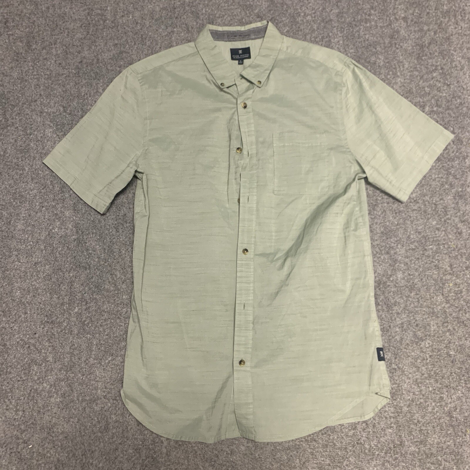 Roark Revival Shirt Mens Size Large SZ L Short Sleeve Button Top Cotton