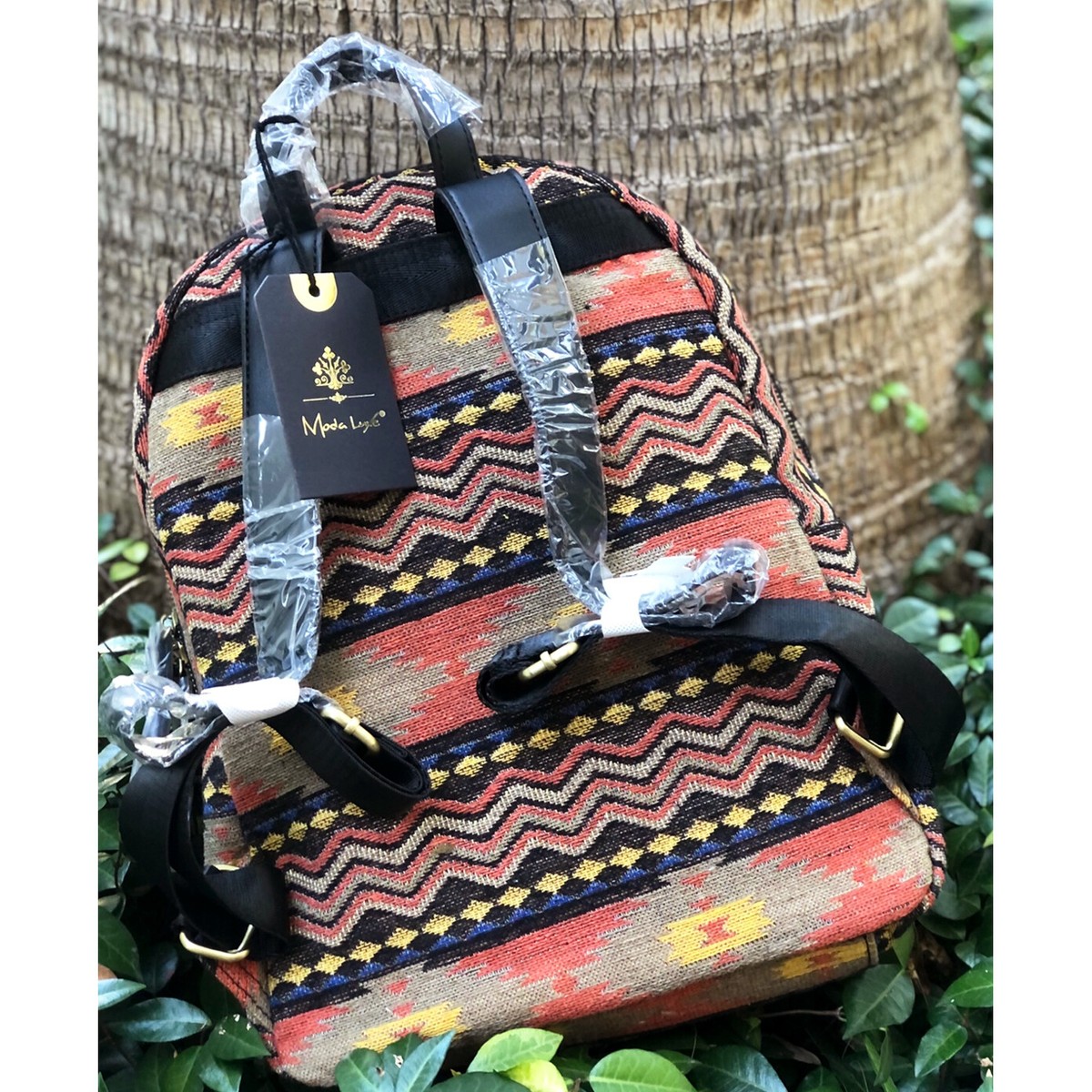 NEW Moda Luxe Tribal Ethnic Aztec Geometric Boho Gypsy Travel Backpacks Book Bag Tribal Woven Backpack Boho Aztec Hippie Southwestern Baja  main image 4