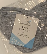 Baby Bonnets by Copper Pearl for Babies 0-3 Months,NB New with Tags, Asher, Gray