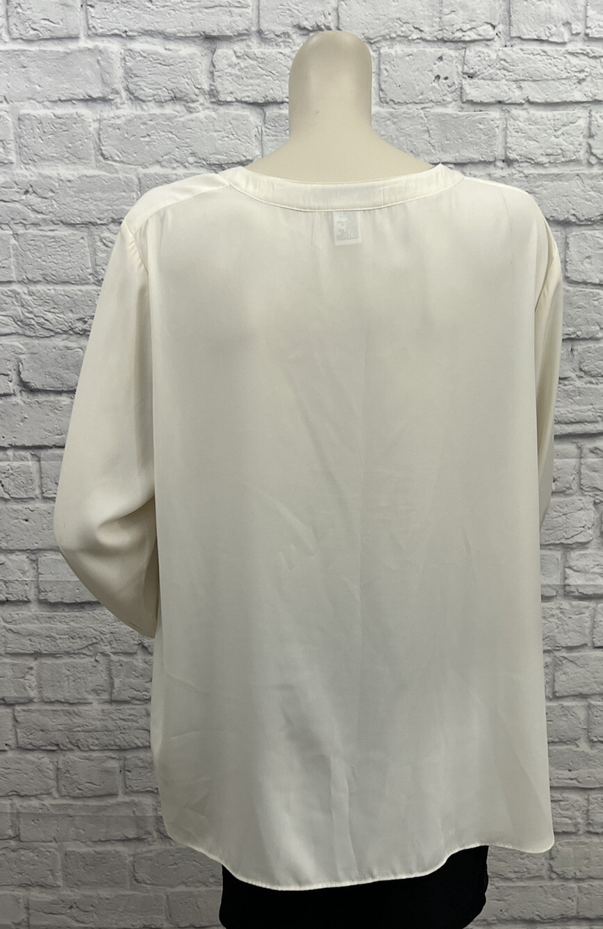 JUDITH HART WOMEN’S CREAM EMBELLISHED LONG SLEEVE BLOUSE TOP SIZE 16W