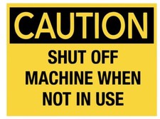Caution Turn Off Machine Safety Sign Sticker Decal Label D7321 Caution Turn Off Machine Safety Sign Sticker Decal Label D7321