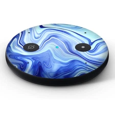 Vinyl Decal Skin for Amazon Echo Input - Blue Marble Rocks Glass