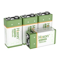 4 Pack 9 Volt 6F22 Li-ion Battery 9v Rechargeable Lithium Batteries 760mAh USB