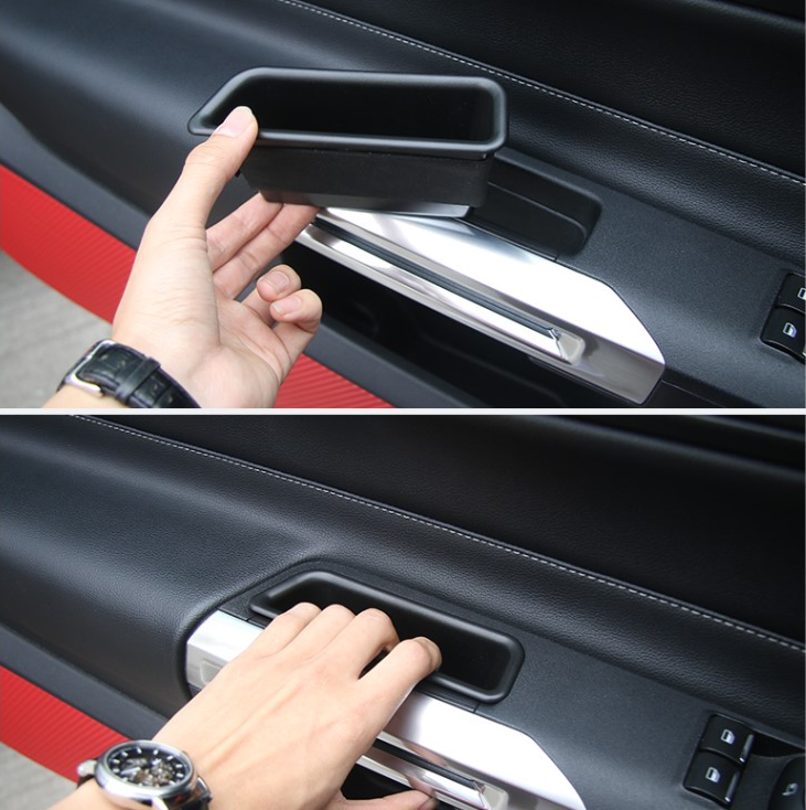 Pair Plastic Front Car Door Storage Box Fit For Ford Mustang 2015-2020