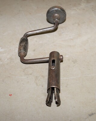 Rare antique slide jaw drill brace wrench collectible vintage hand tool 