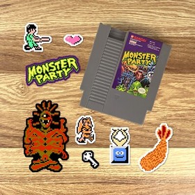 Monster Party Stickers Nintendo NES Pixel Art 38 Sticker Pack