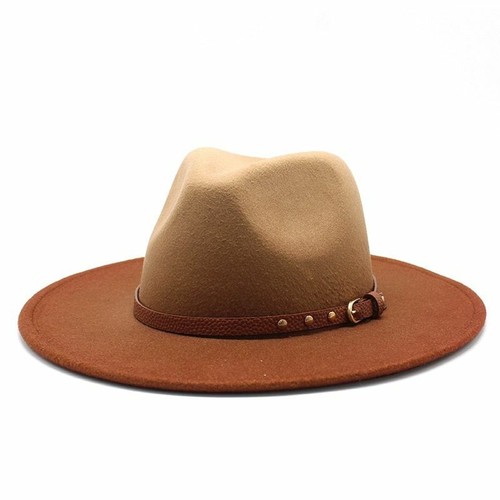 Vintage Felt Wide Brim Bowler Fedora 