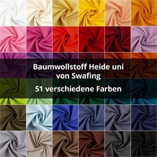 Baumwollstoff Heide von Swafing, einfarbige Webware, uni (Meterware ab 0,50m)