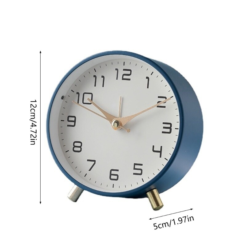 Alarm Clock With Night Light No Ticking Snooze Silents Small Bedside