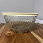 Vintage Pyrex 7402-S Clear Ribbed Mixing Bowl 6 Cup 1.4 Liter W/lid 7402-pc USA