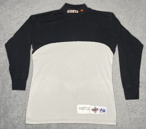 Vtg San Francisco Giants Diamond Majestic Russell Ortiz Shirt Men XL Long Sleeve