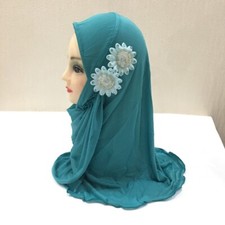 1pcs 2-7 Jahre Mädchen Arabisch Hijab Kapelle Schal Mütze Blume Wrap Schal Weich