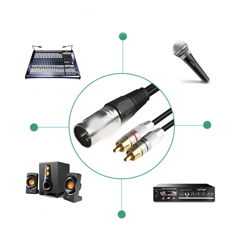 1 XLR Female/Male to Dual RCA Male Cable Y Audio Splitter Patch Cable XLR TO RCA - Image 3 of 4