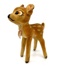Steiff Bambi Disney Fawn Deer 1960s Velvet and Mohair 14cm 5in ID Chest Tag Vtg