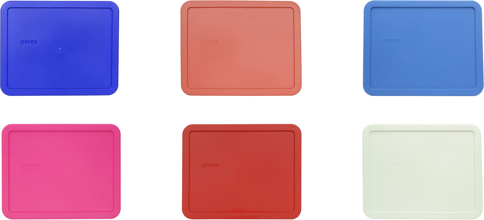 Pyrex 7212-PC Rectangular 11-Cup Storage Lids for Glass Dishes