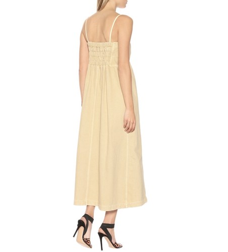 Nanushka Khaki Denim Empire Waist Maxi Dress With Detachable Straps. Large - Picture 7 of 7