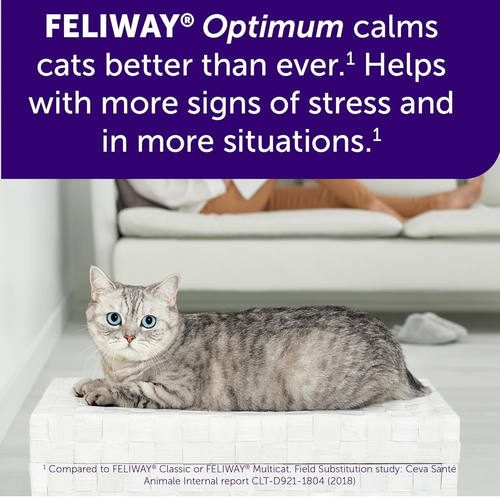 FELIWAY Optimum Cat, Enhanced Calming Pheromone Diffuser: 1 Diffuser & 2 Refills - Picture 4 of 12