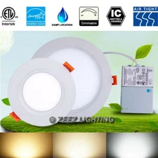 4"9W/6.5"16W/8"18W LED Recessed Panel Down Light Fixture+Junction Box ETL Listed