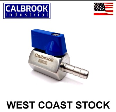 #ad #ad 1 4quot; FNPT x 1 4quot; Hose Barb Mini Ball Valve 304 Stainless Steel NPT 1000 PSI $12.95