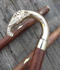 Solid Brass Victorian Handle Wooden Vintage Style Wooden Walking Stick Cane Gift
