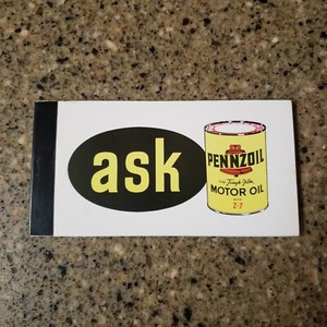 Vintage Ask Pennzoil The Tough Film Motor Oil Z-7 Notepad Free Ship.