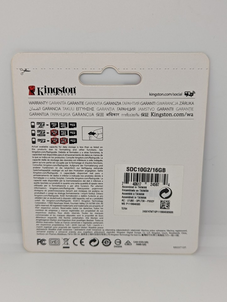 Kingston SDC10G2/16GB Memory card Class 10 UHS-I Flash 45MB/s Adapter ...
