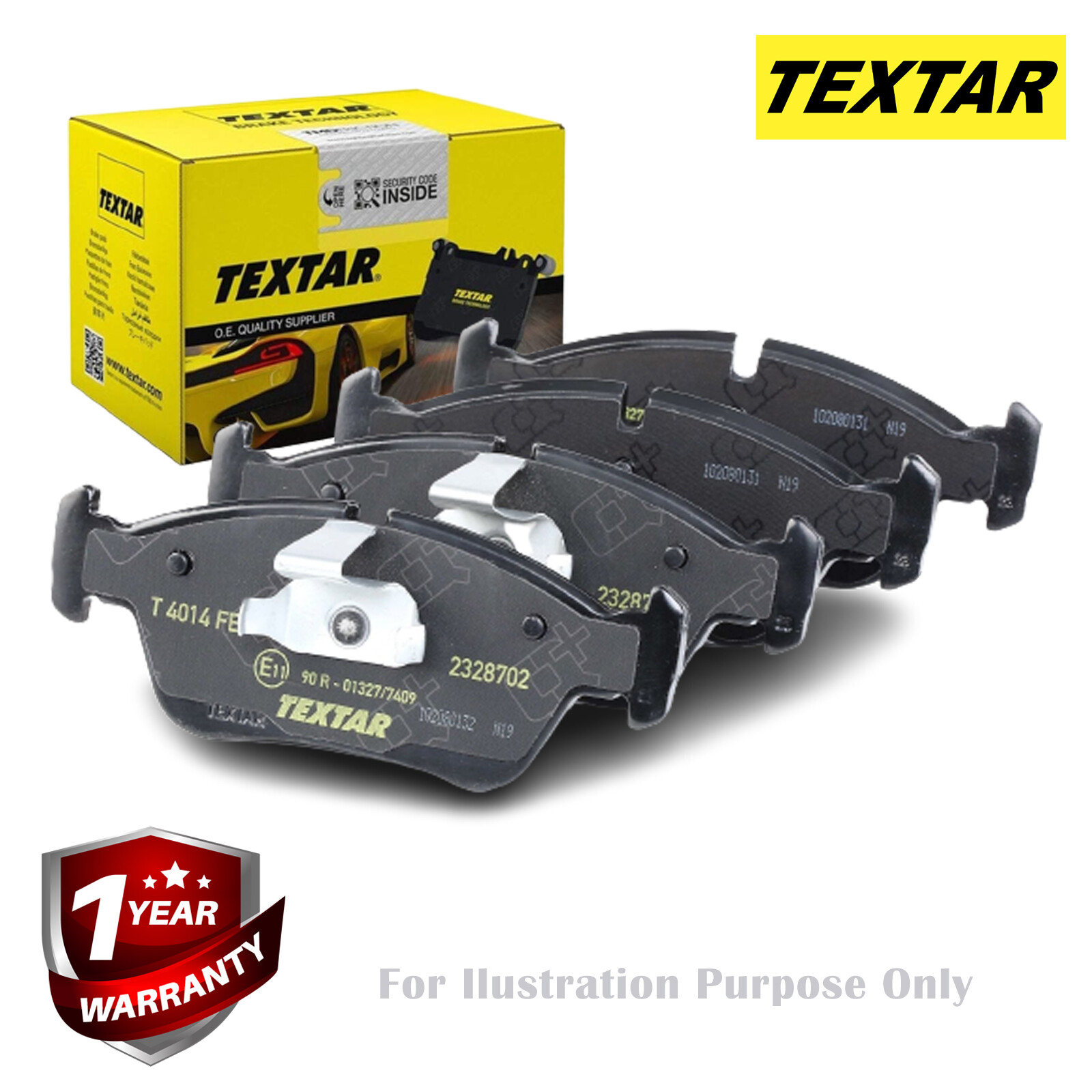 Genuine OE Textar Brake Pads Full Set Of 4 Front With Accessories 2397903