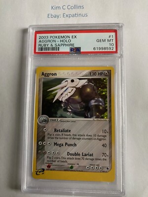 Pokemon 2003 EX Ruby Sapphire Aggron #1 Holo PSA 10 Gem Mint