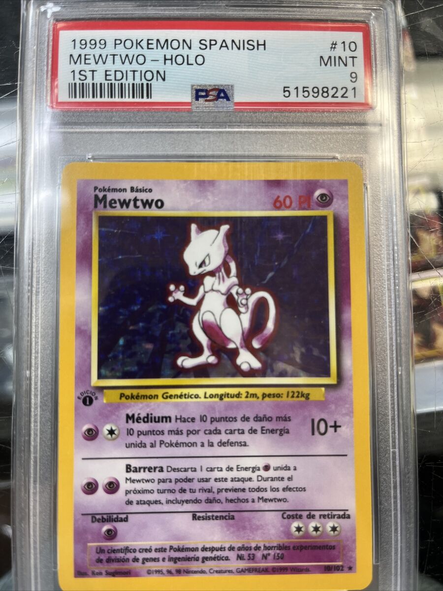 1x ~ESP~ Spanish Evolutions Mewtwo EX Holo Rare Pokemon Card HTF