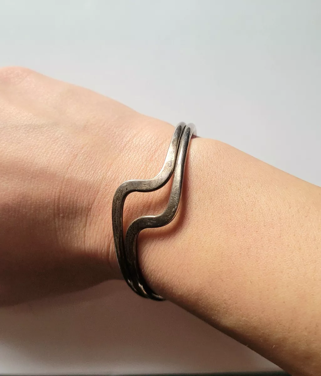 Silver brass bracelet deals
