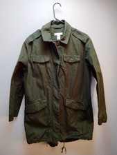 H and M Olive Green Utility Jacket Womens US 8 Mid Length Drawstring