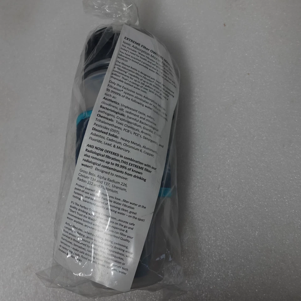 Seychelle 28oz Filtration Flip Top Pure Water Filter Squeeze Bottle NEW USA made - Image 3 of 4