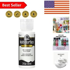 Versatile Multi-Surface Acrylic Craft Paint - 2 oz Bottle in Wicker White Color