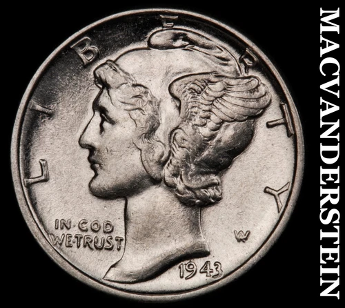 1943 Mercury Dime- Silver Uncirculated Luster No Reserve #i8006