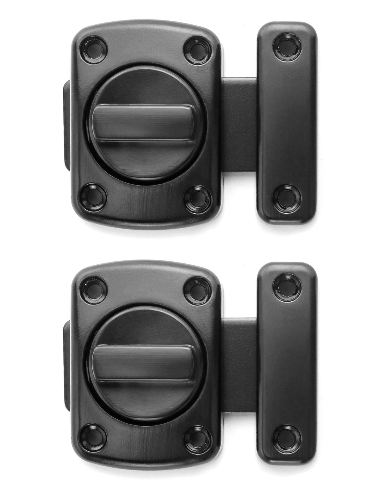 Loquet rotatif de porte en zinc noir avec système anti-intrusion