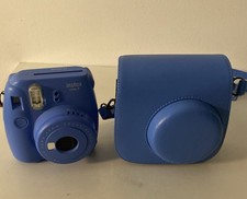 Fuji Instax Mini 9 Fujifilm Instant Film Camera Blue  Matching Carry Case