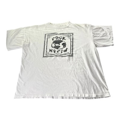 Vintage 1993 Rock The World Earth Graphic T Shirt Typhoon USA Made XL